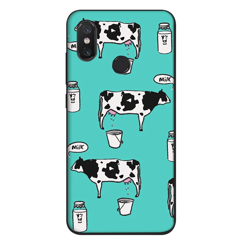 Черный силиконовый чехол из ТПУ для Xiaomi Redmi Note 4 4X 5 6 5A Pro Prime Aninal Hippo Cow