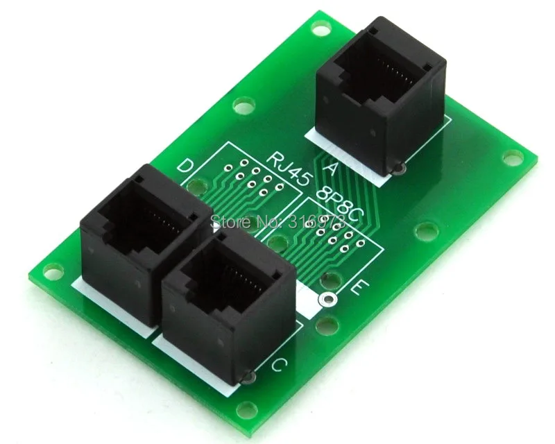 RJ45 8P8C сплиттер доска 3 Домкраты разъем Buss доска.|board board|connector 3board connector |