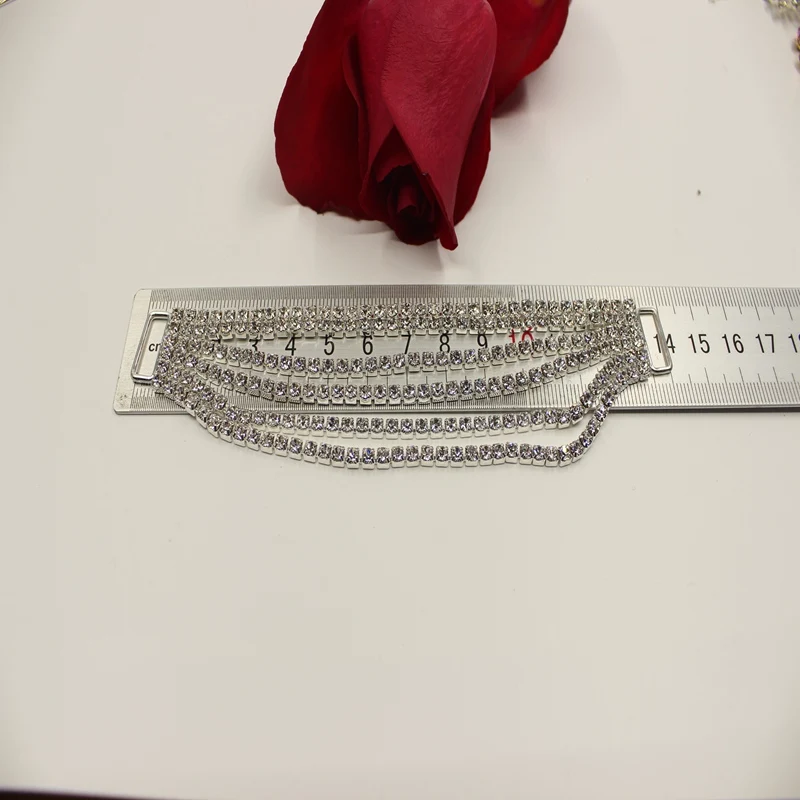 4 шт./лот бикини из Рина камня Бриллиантовая Пряжка ремешок женский серебряный