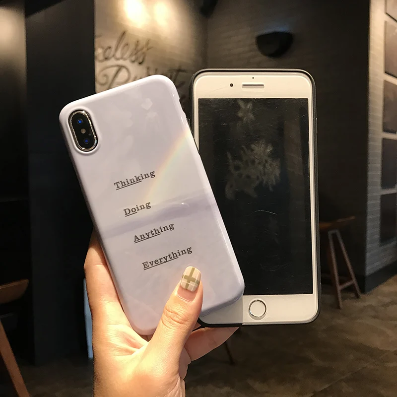 Fashion Simply motto Coldness Glossy soft TPU blue-ray case For iphone X 8 8plus 7 7plus 6 6splus 10 XS XR MAX back cover |