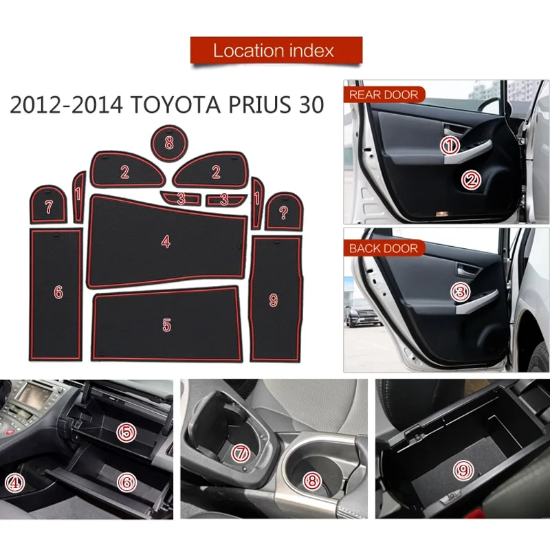 Высокое качество 13 шт./компл. дверной коврик для Toyota Prius 30 2012 2014 автомобильные