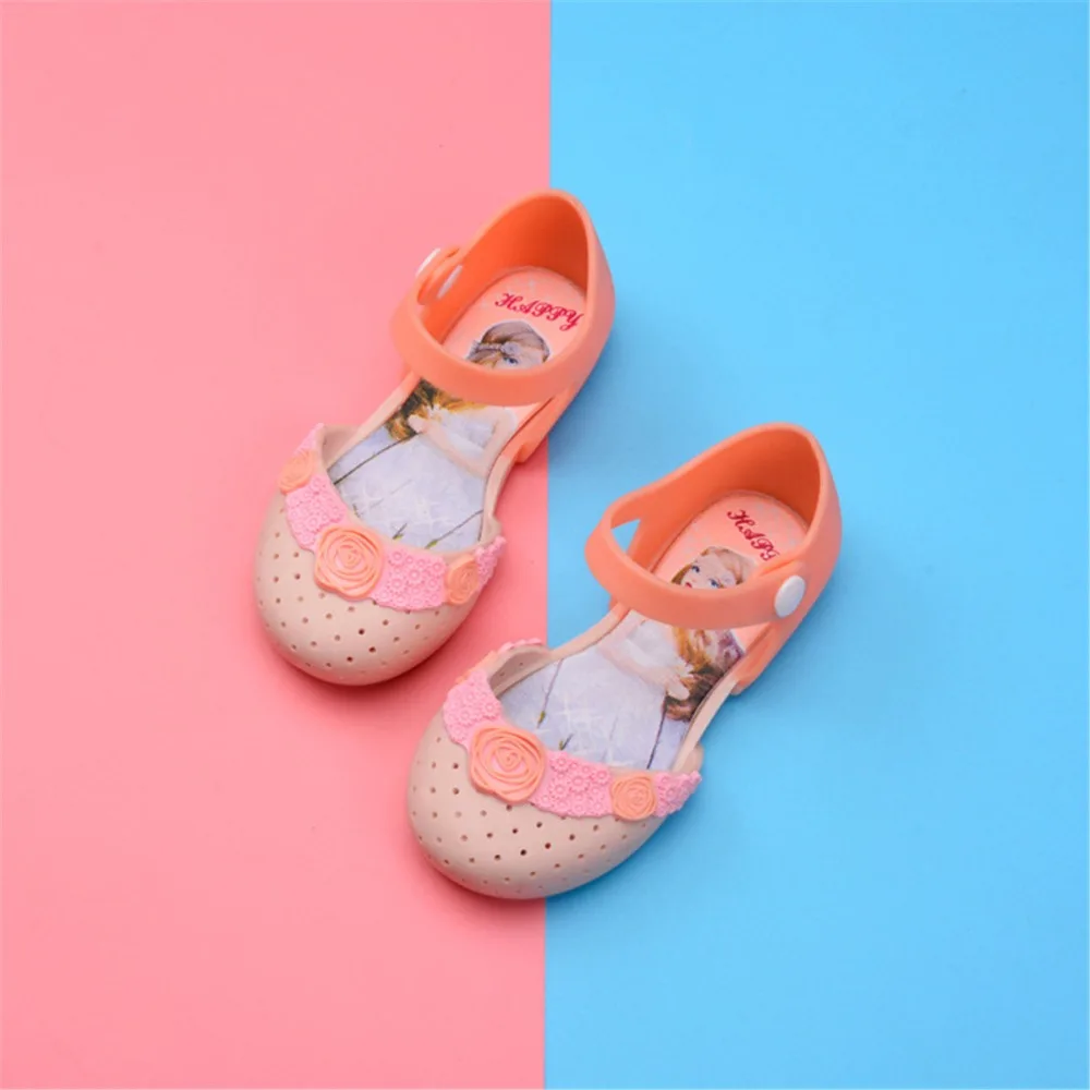 Girl's New Arrival Roses Flowers Decor Mini Melissa Summer Sandals Casual Fashion Round Toe Jelly Shoes Flat Beach | Детская одежда