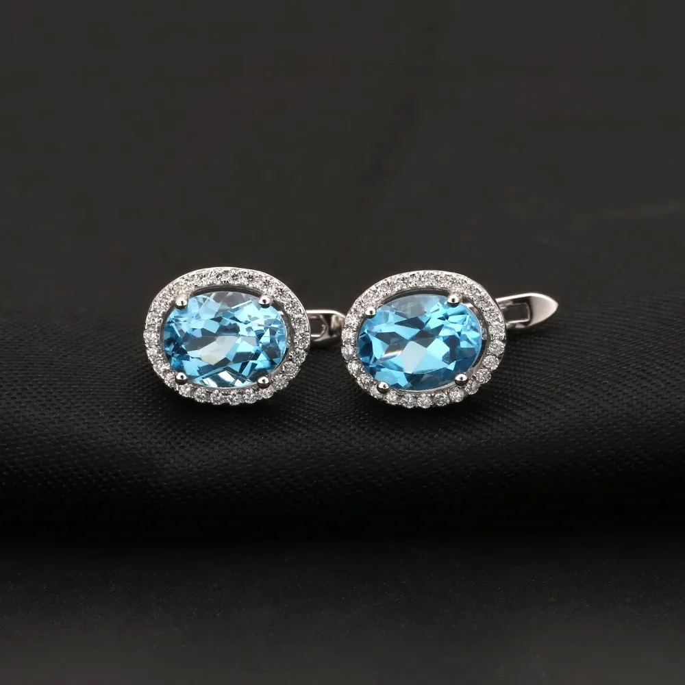 Женские серьги пусеты GEM'S BALLET Винтажные из серебра 925 пробы с натуральным