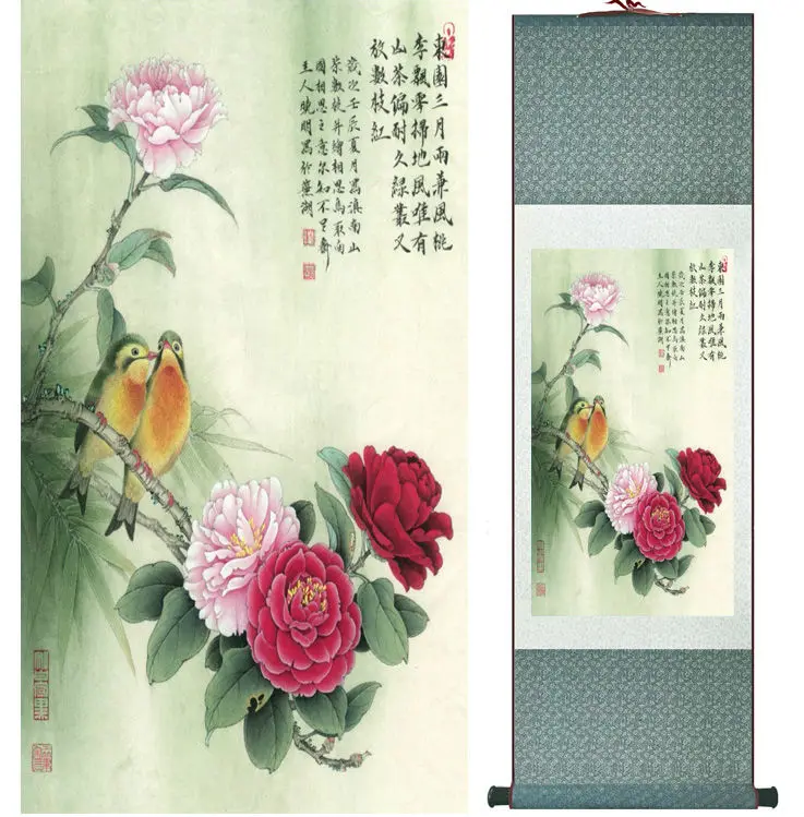 Картина с птицами и цветами китайская картина для мытья украшение дома Китайская