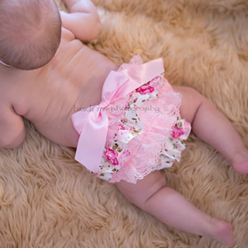 Кружевные шаровары с оборками для маленьких девочек юбка подгузников шорты