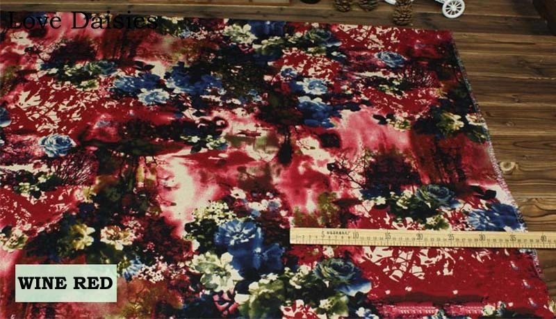 Хлопок/лен текстиль Коричневый Оранжевый Зеленый винный красный Акварельная