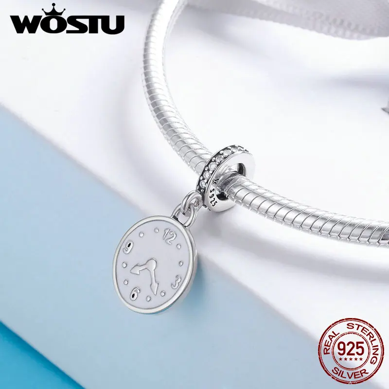 WOSTU/роскошные часы из стерлингового серебра 925 пробы с подвеской и бусинами