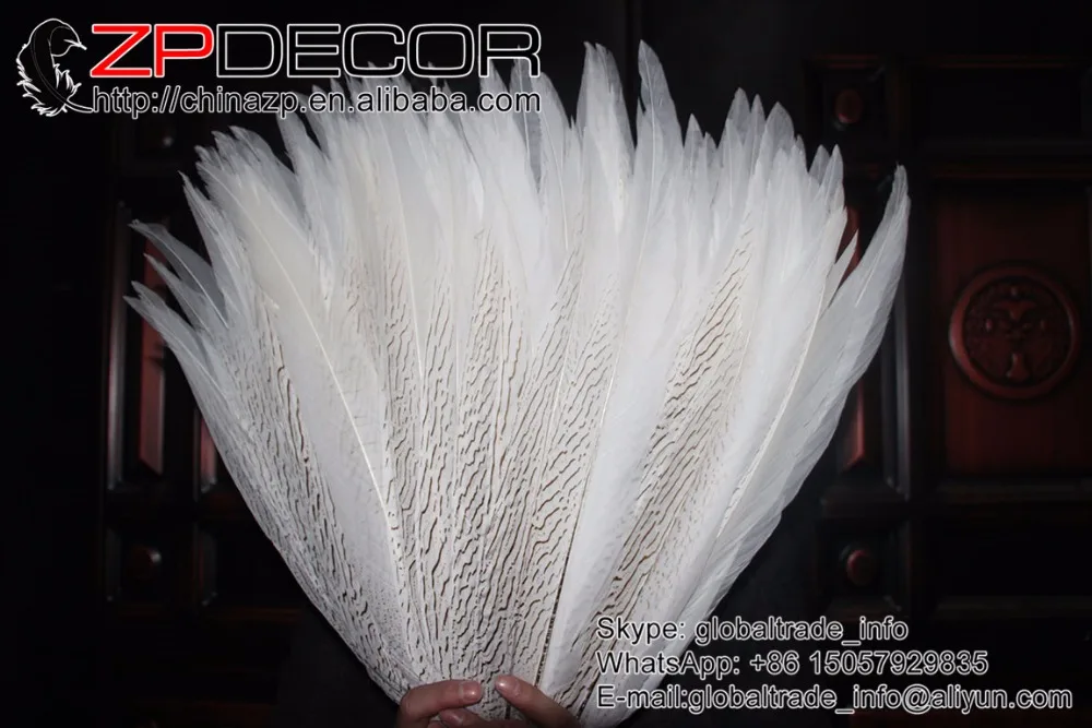 Заводские розетки zpdecor 18-20 дюймов(45-50 см) 50 шт./лот ручной работы белое серебро перо из хвоста фазана для вечернего шоу