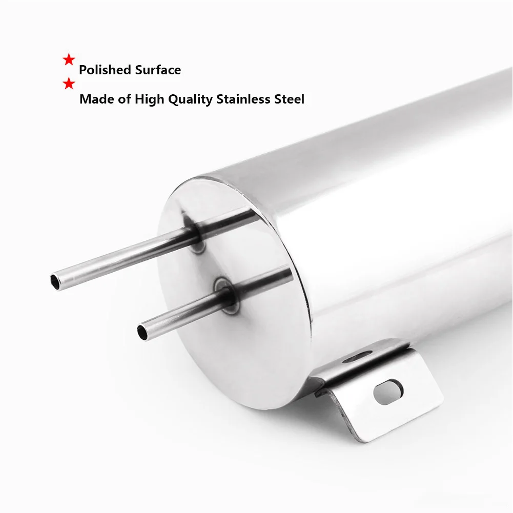 32 Oz L-Bracket Repair Replacement Universal With Bolts Modified Part Silver Radiator Overflow Tank Stainless Steel Coolant Car |