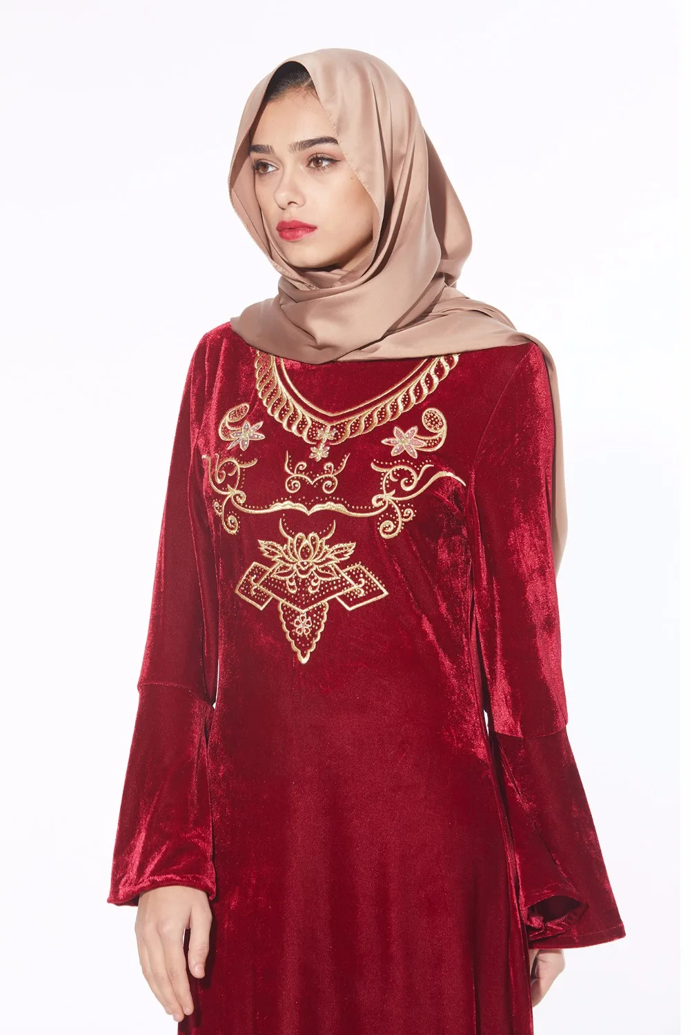 Платье макси бархатное с вышивкой длинное|abaya embroidery|dubai clothingabaya clothing |