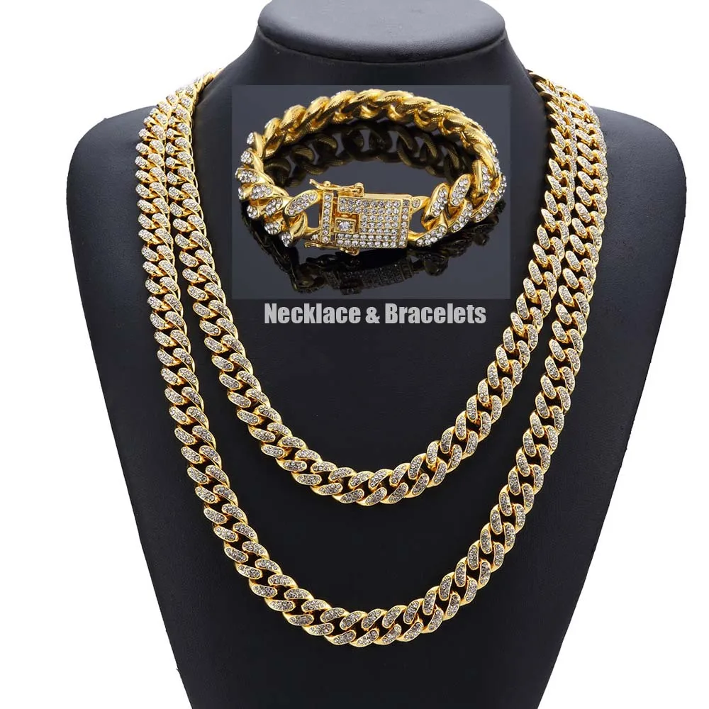 В стиле &quotхип-хоп&quot Bling Полный кубического циркония для мужчин женщин ювелирные