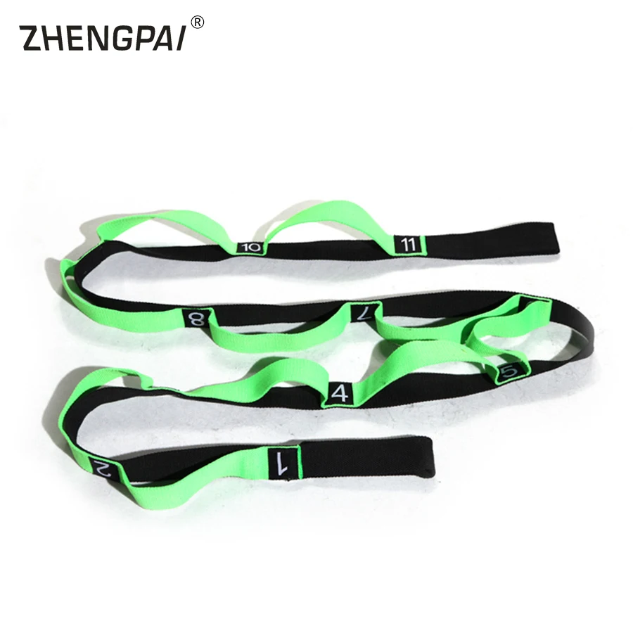 ZHENGPAI 1.8m Women Yoga Stretch Strap Rope With 12 Independent Stretching Loops Waist Leg Physical Therapy Resistance Band | Спорт и