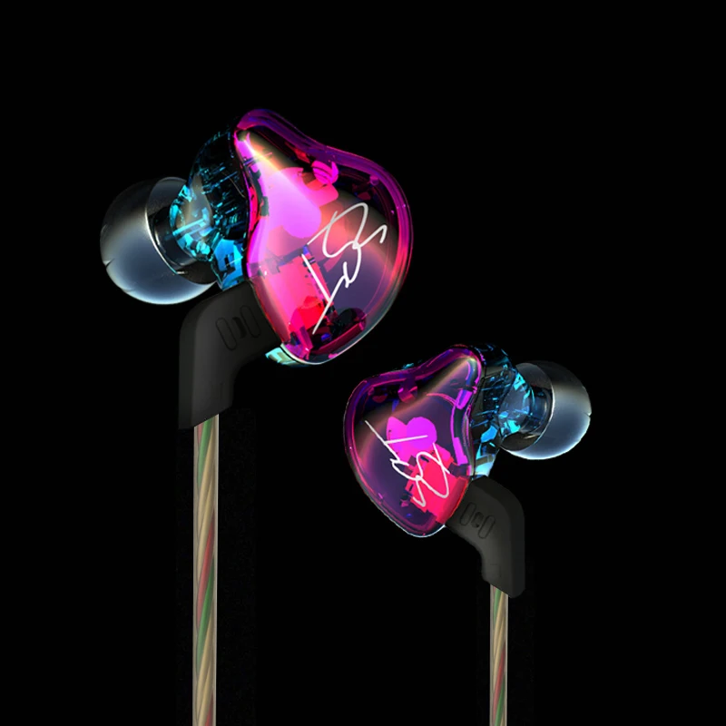 AK KZ ZST BA+ DD наушники в ухо гибридная гарнитура HIFI бас шумоподавление наушники с микрофоном заменен кабель AS10 ZSN ZS10 - Цвет: Purple no mic
