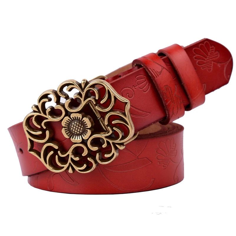 2018 fashion women belt 100% Genuine split leather vintage metal embossing belts for strap female cintos femininos | Аксессуары для