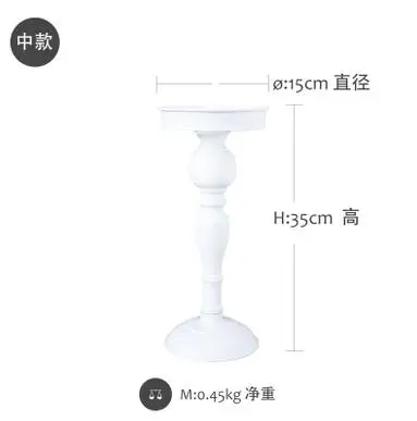 white middle size Европейские розовые подсвечники свадебные украшения Подсвечники железная подставка для тортов десертов домашний стол ваза для хранения ZT147B - Цвет: white middle size