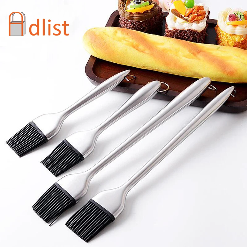 

1PCS Barbecue Basting Brush Stainless Steel Handle with Silicone Brushes Grill Tools BBQ Baking Butter Bread Meat Cakes Pastries