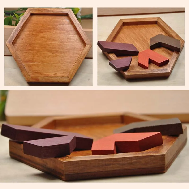 Деревянная игра IQ интеллектуальная головоломка Tangram Детская развивающая игрушка