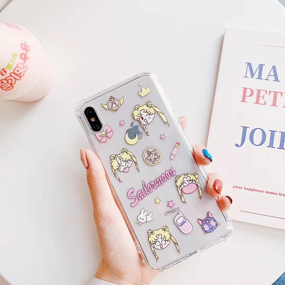 Япония Аниме кавайная морская Луна Чехол для Телефона iPhone X XS MAX XR 6 S 7 8 Plus