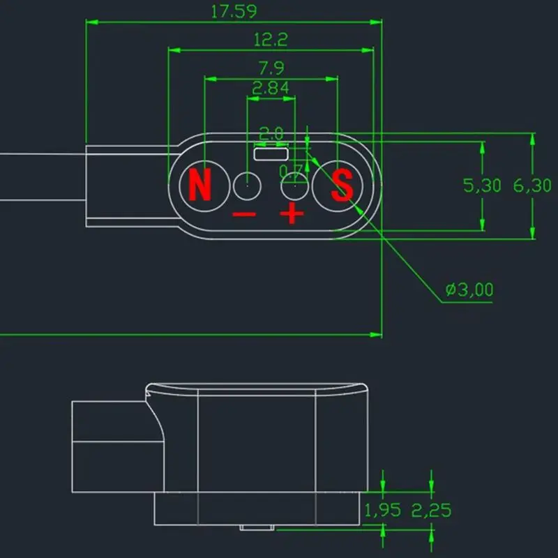 Магнитный зарядный кабель для смарт-часов с Magnetics разъем для 2pins расстояния 2,84 мм черный Роман Мощность Зарядное устройство кабели
