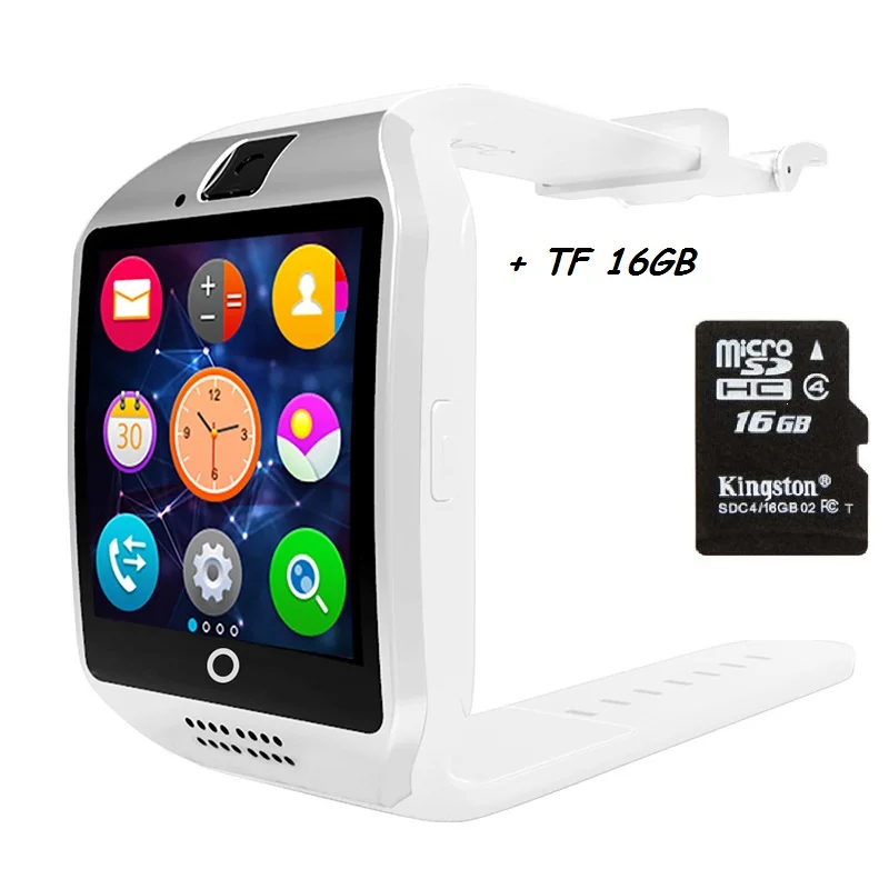 Stepfly Bluetooth Смарт часы Q18 с камерой Facebook Whatsapp Twitter Синхронизация SMS Smartwatch поддержка sim-карты TF для IOS Android - Цвет: white with TF 16GB