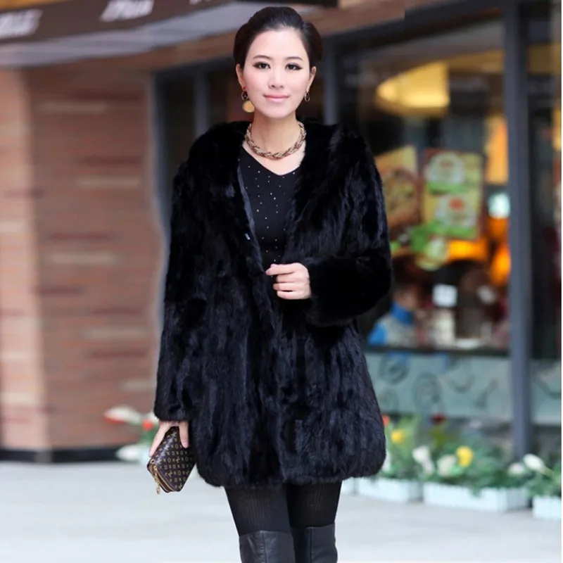 2022 New Arrival Women's Mink Fur Coat With Hoodie Long Style Full Sleeve Windbreak Real Fur Winter Coat Female