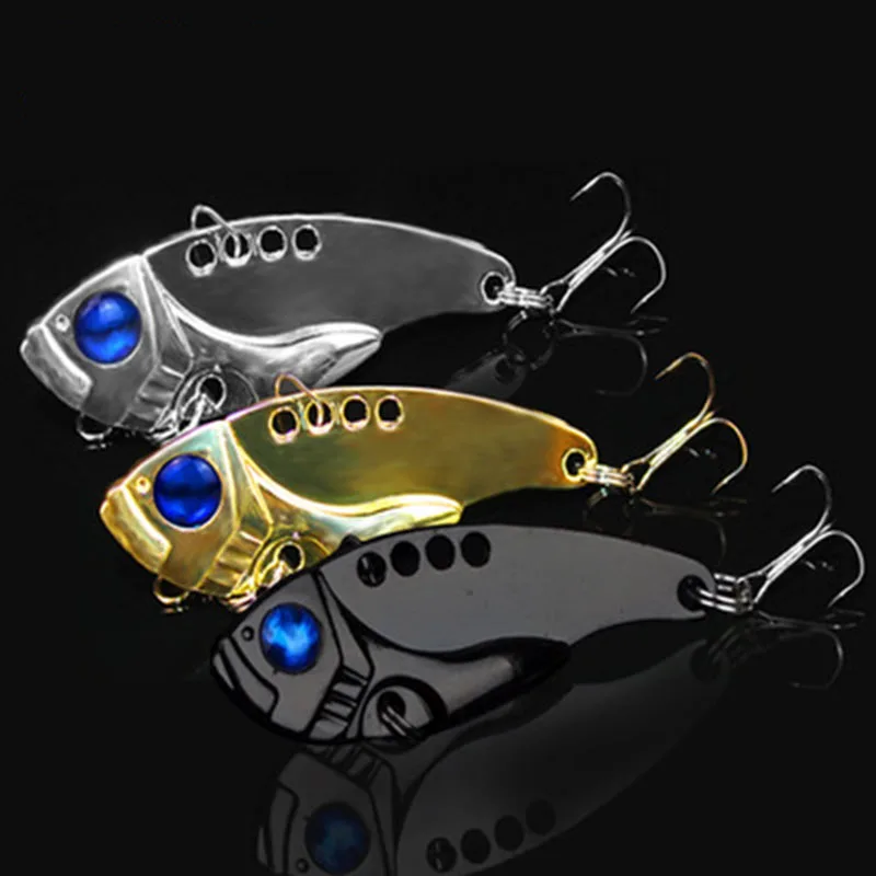 3pcs Metal VIB Lures 5.5cm 12g Vibrations Spoon Lure Fish Bait Bass Treble Heavy Hook Fishing Accessorie Peche | Спорт и развлечения