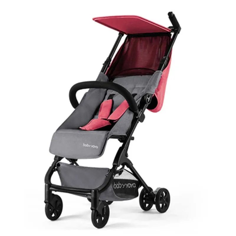 Pink(black frame) Babyyoya мини-коляска yoya легкая переносная складная детская коляска 2 в 1 детская тележка Новая Обновленная детская коляска - Цвет: Pink(black frame)