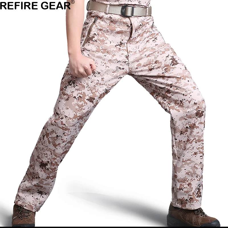Уличные камуфляжные водонепроницаемые брюки ReFire Gear с мягкой оболочкой мужские