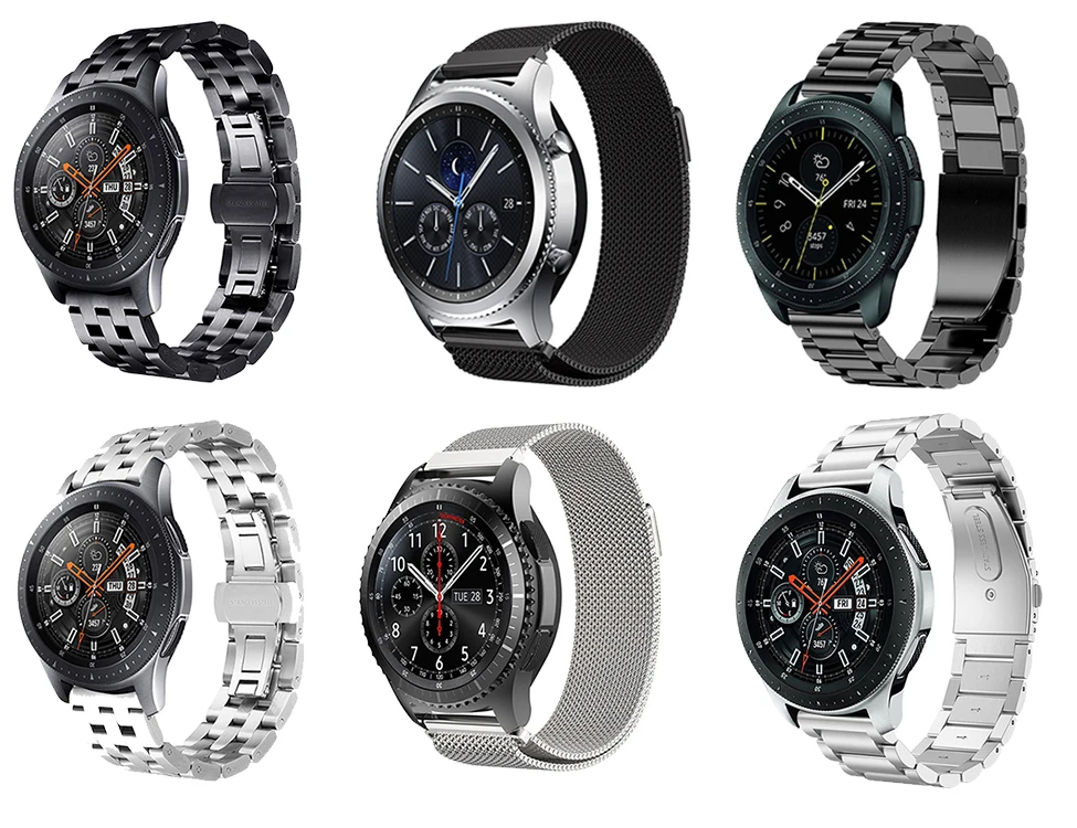 22 мм Универсальная Миланская петля для samsung gear S3 Classic/S3 Frontier/galaxy watch 46 мм регулируемый ремешок из нержавеющей стали
