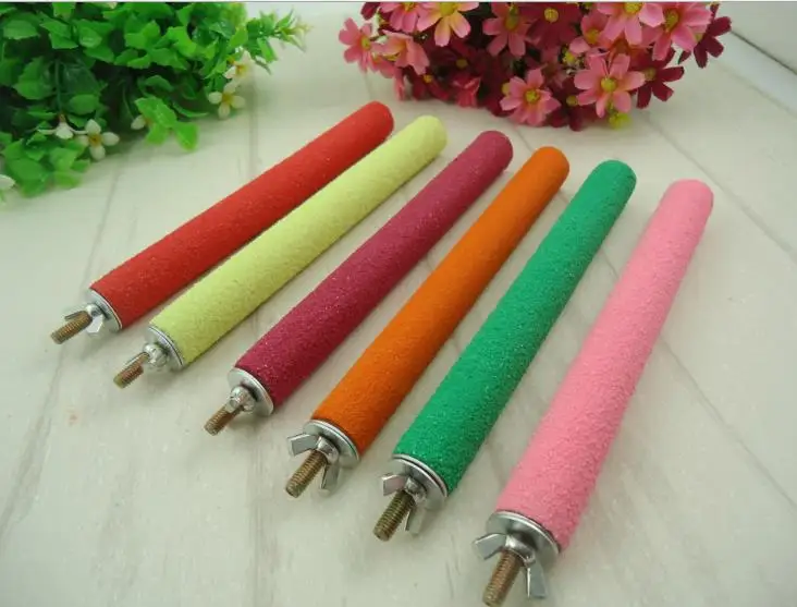 Красочный Попугай подставка лапа шлифовка Чистая Птица перчи Жевательная птица