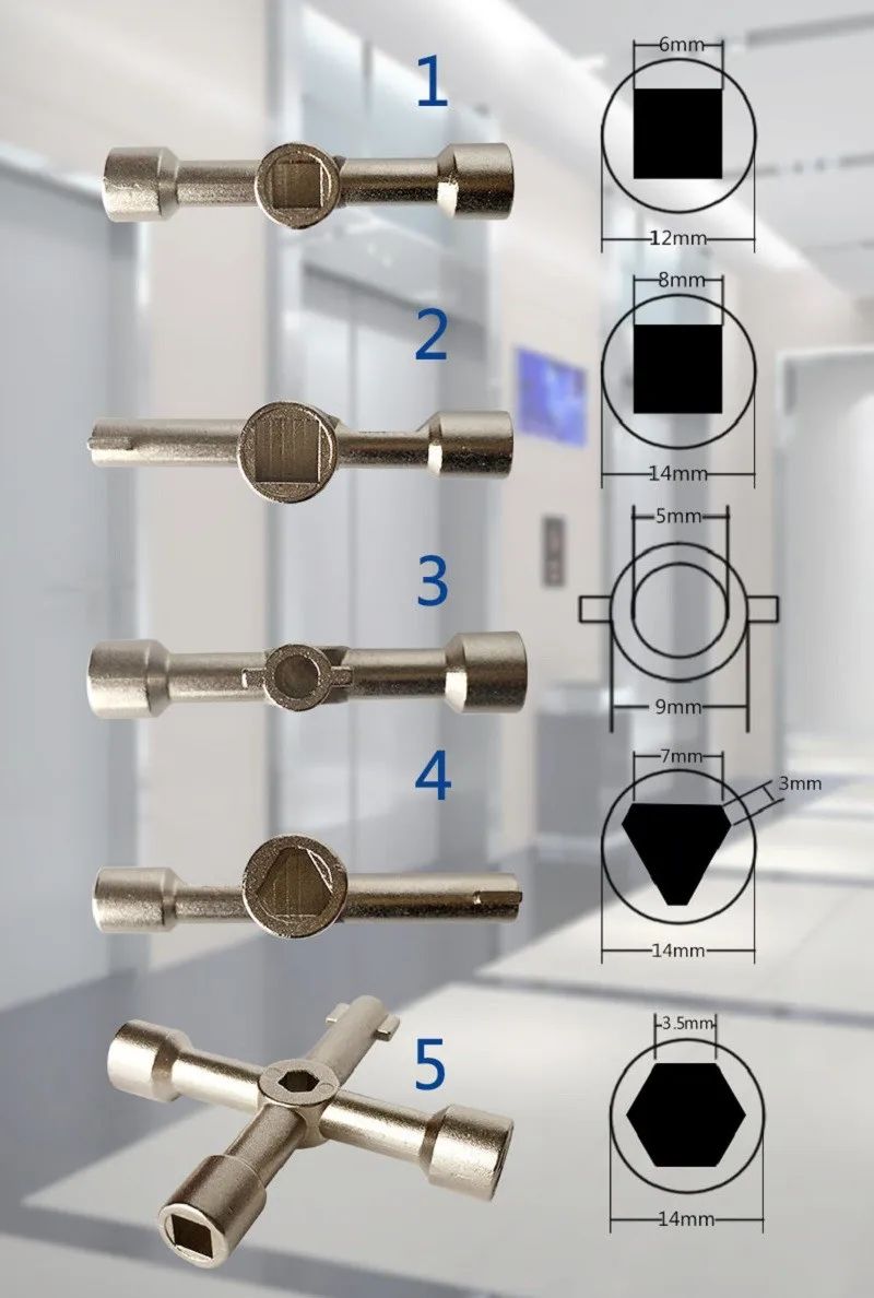 Новый 1 шт. Многофункциональный 5 в Универсальный крестовой ключ сантехник ключи