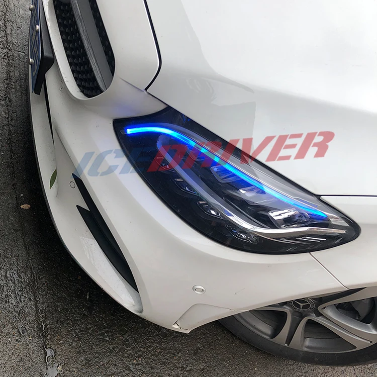 Icedriver для Mercedes Benz C class DRL RGB разноцветные светодиодные панели 2019 дневные ходовые