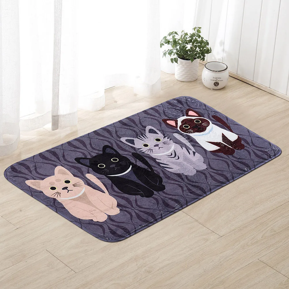 Ouneed Pet Cat напечатанные ванные кухонные коврики ковер в форме кошки для гостиной
