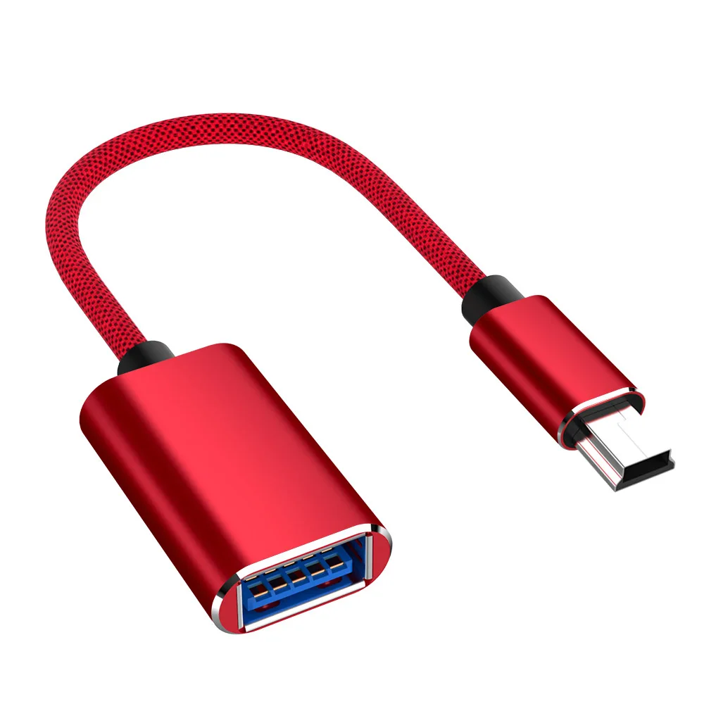 Красный 5 Pin B кабель папа к USB 3,0 Женский металлический шнур адаптер Micro B USB кабель-удлинитель для автомобиля MP4 Mini USB3.0 к Micro USB-b OTG - Цвет: Красный