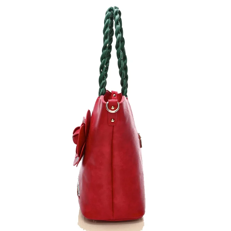 Vintage Woman Leather Handbag Rose Styles Shoulder Bag High Quality Luxury Handbags Women Bags Designer Bolsa Feminina DC070Z | Багаж и