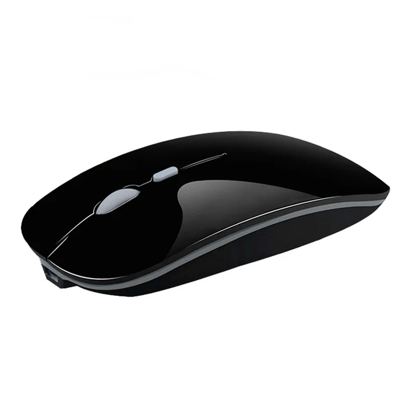Piano Black Перезаряжаемая беспроводная мышь Do Dower с кнопкой USB, оптическая ультратонкая мини-мышь с зарядным кабелем для компьютера и ноутбука - Цвет: Piano Black