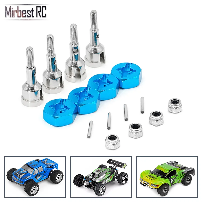 Mirbest RC diy запчасти для WLtoys A959 A979 A959-B A979-B радиоуправляемый автомобиль металлические аксессуары для обновления 1/10 металлические шины ступицы 12 мм адаптер - Цвет: Цвет: желтый