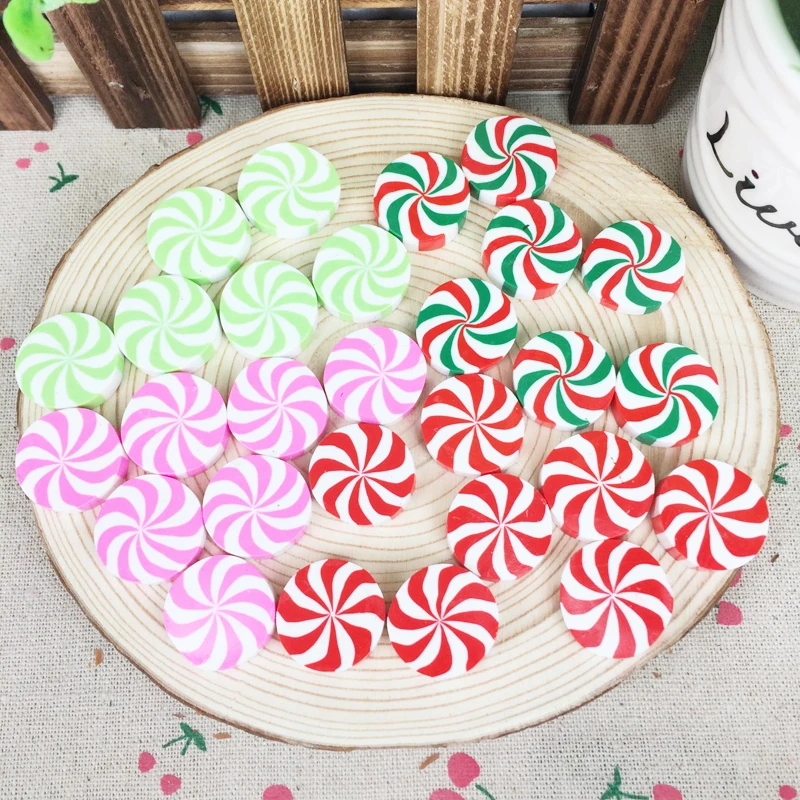 10 шт разноцветная глина плоская спина, кабошон каваи DIY Глина Ремесло Украшение поддельные искусственные цветные яркие конфеты сахарная еда: 20 мм