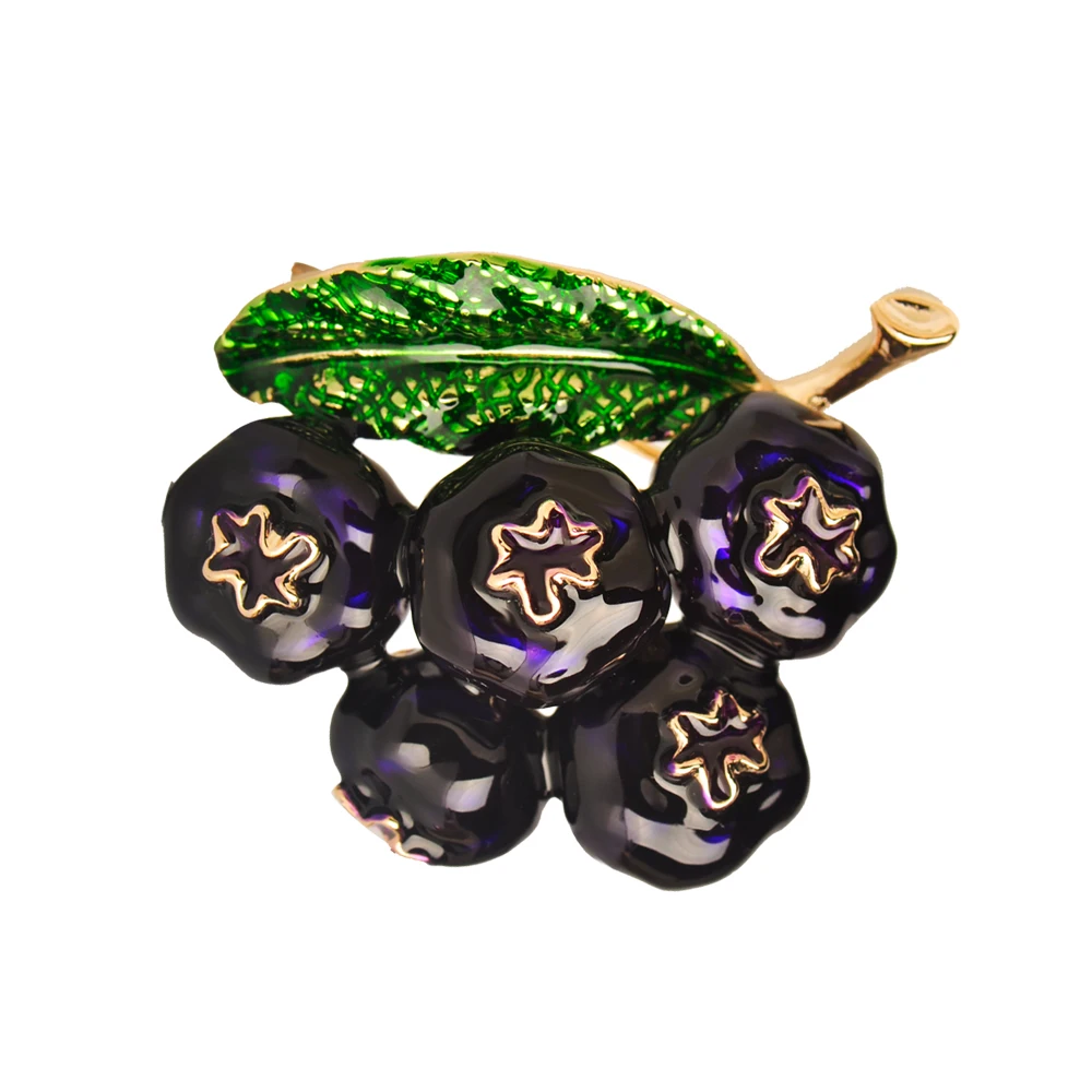 Funmor реалистичные эмалированные Броши фиолетовая черника брошь в виде растения