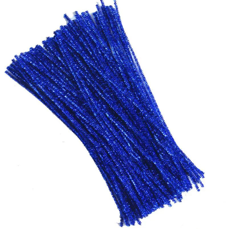 Treasure Blue as pho 100 шт. 30 см блесток Chenille Стебли трубы Очистители для детей ручная головоломка игрушка наборы сделай сам DIY Красочные вечерние аксессуары - Color: Treasure Blue as pho