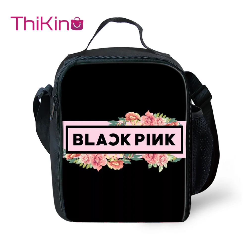 Thikin Blackpink KPop Девушки группа сумки для ланча для девочек подростков Мода портативный кулер мультфильм сумка с узором сумка для пикника