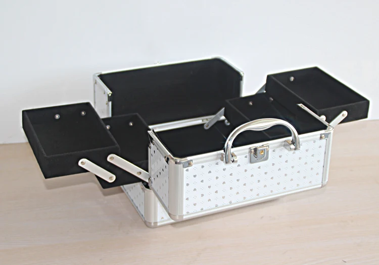 

Cheap White Color Professional Cosmetic Case Portable Women Makeup Case Makeup Bag Jewelery Storage Box Caixa Organizadora