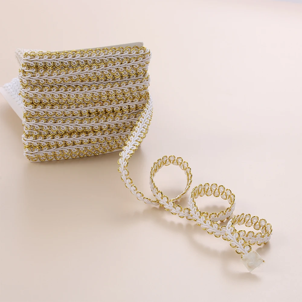 5 м/лот кружевной обшивки швейное кружево золотистого/серебристого цвета