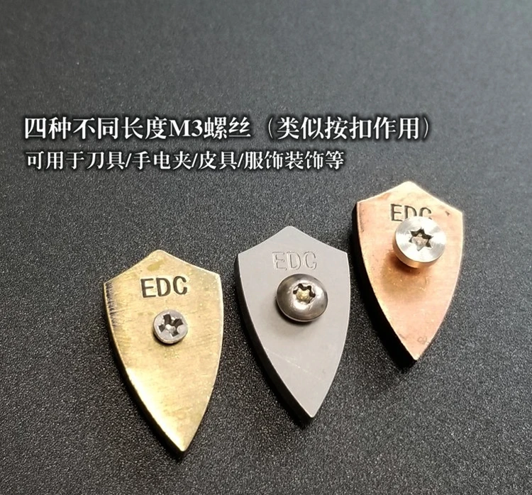 A106 EDC крестовый поход с винтовым щитом титановый сплав фиолетовый медный латунный фонарик зажим складной нож кулон аксессуары EDC