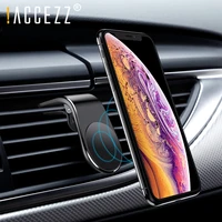 accezz metal magnetic car phone holder l shape air vent mount stand for iphone x xs samsung huawei smartphone in car magnet gps