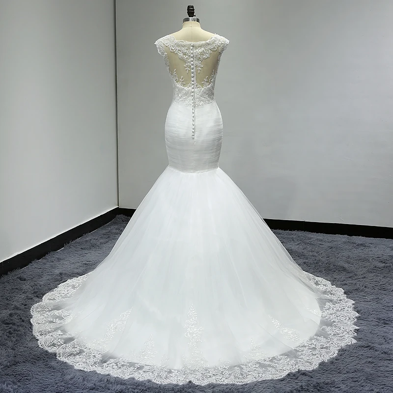 Vestidos Noiva 2020 кружевное свадебное платье русалки длинное Настоящее фото