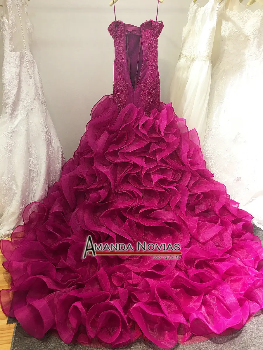 Новая модель фиолетового свадебного платья роскошное плотное свадебное платье с