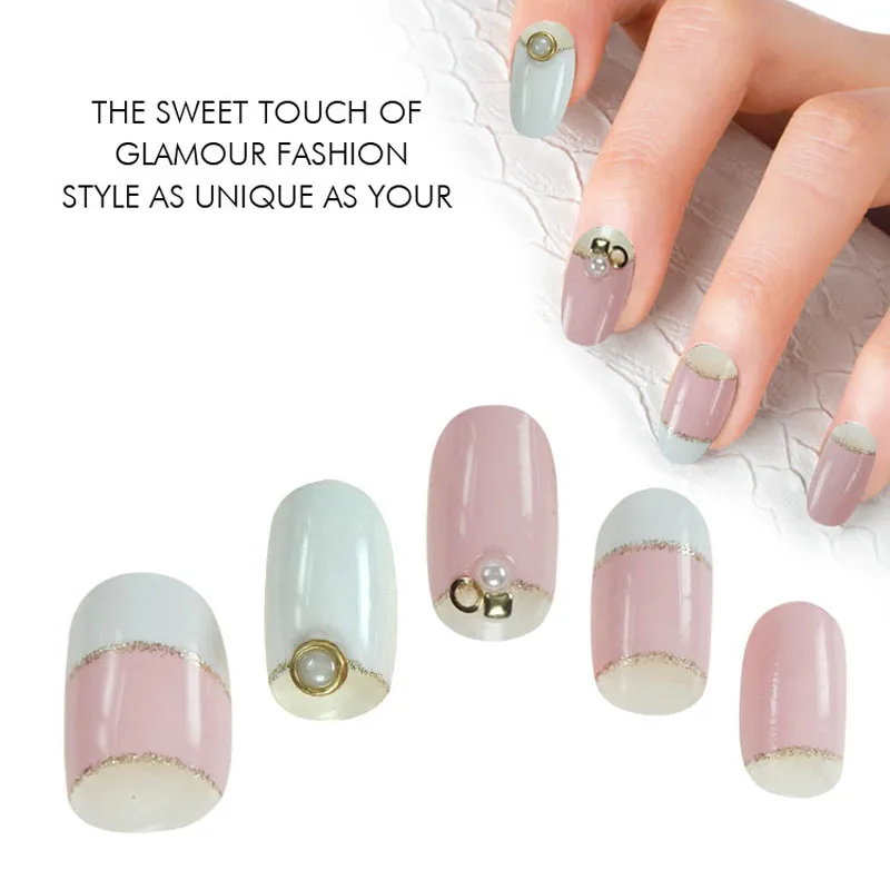 3D Украшенные Новое поступление свет Цвет Ложные Типсы Короткие Поддельные