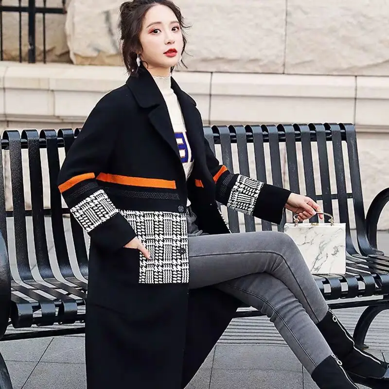 2018 осенне-зимнее теплое пальто женское Модное Новое высококачественное черное