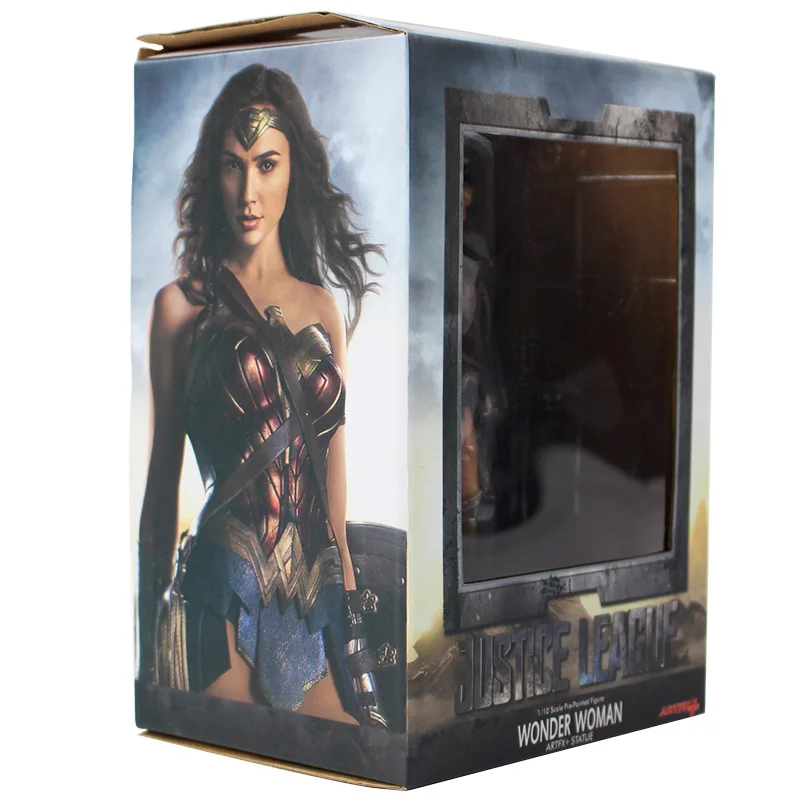 with box 18 см чудо-женщина Лига Справедливости ARTFX+ Статуя 1/10 весы предварительно окрашенный Рисунок Статуя коллекция моделей pvc игрушка кукла - Цвет: with box